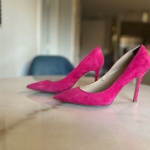 Sam Edelman Hazel Hot Pink Suede Pointed Toe Heels (Size 11)